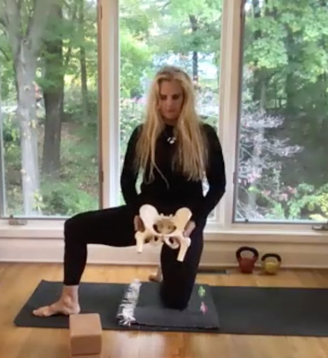 Leslee teaching Menopause Yoga and Empowerment - Tune Yoga
